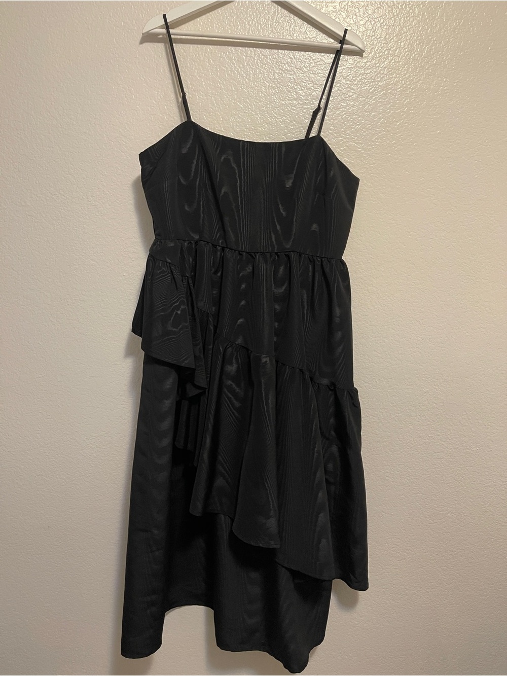Kate Spade New York Black Tiered Ruffle Midi Dress, Large